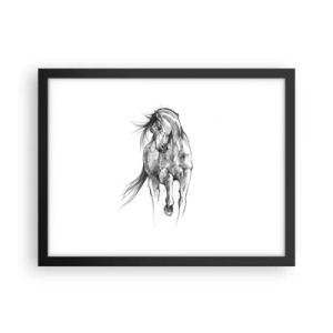 Plakat w czarnej ramie - We wdzięcznym kłusie - 40x30 cm