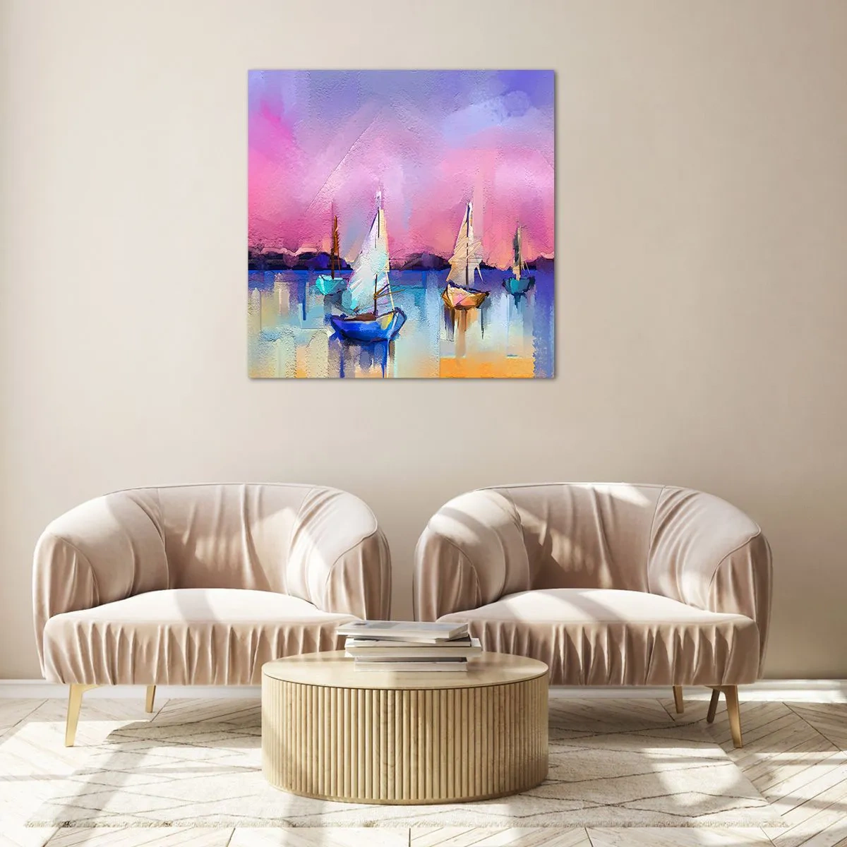 Obraz na szkle - Kierunek: szerokie wody - 40x40 cm