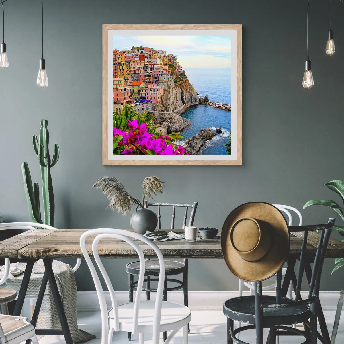 Plakat w ramie jasny dąb - Śmiejące się miasto - 30x30 cm