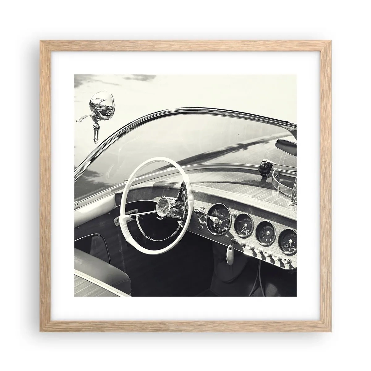 Plakat w ramie jasny dąb - Pogoda dla bogaczy - 40x40 cm