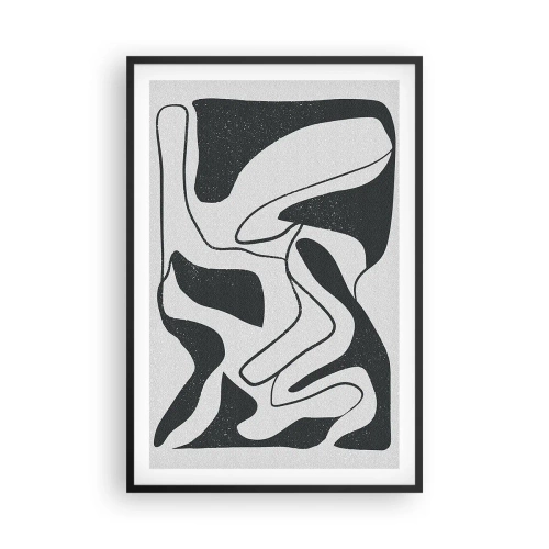 Plakat w czarnej ramie - Abstrakcyjna zabawa w labiryncie - 61x91 cm