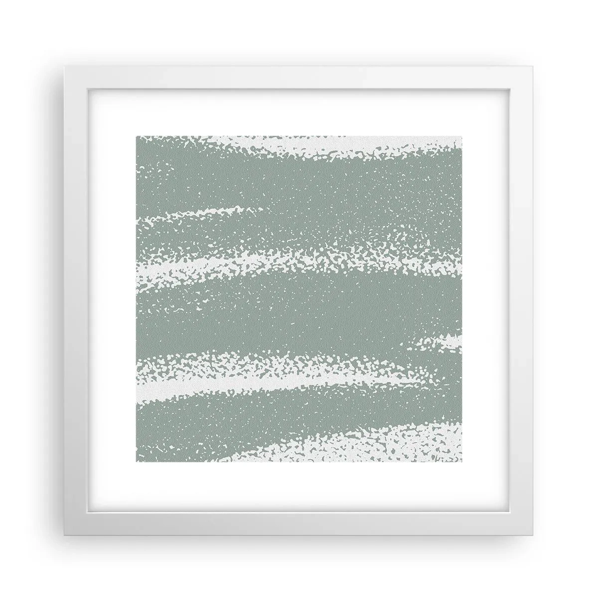 Plakat w białej ramie - Abstrakcja w zimowym klimacie - 30x30 cm