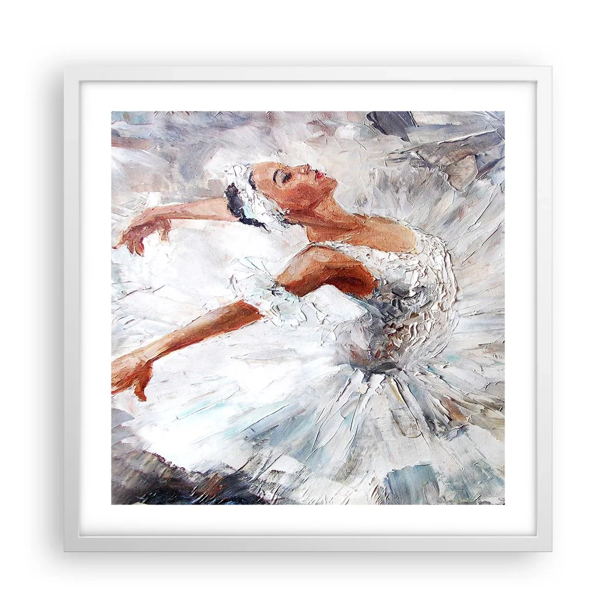 Plakat w białej ramie - Delikatna i lekka jak tiul - 50x50 cm