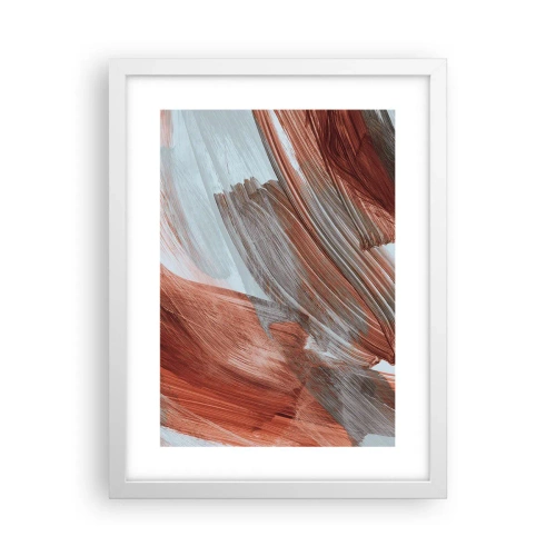 Plakat w białej ramie - Abstrakcja jesienna i wietrzna - 30x40 cm