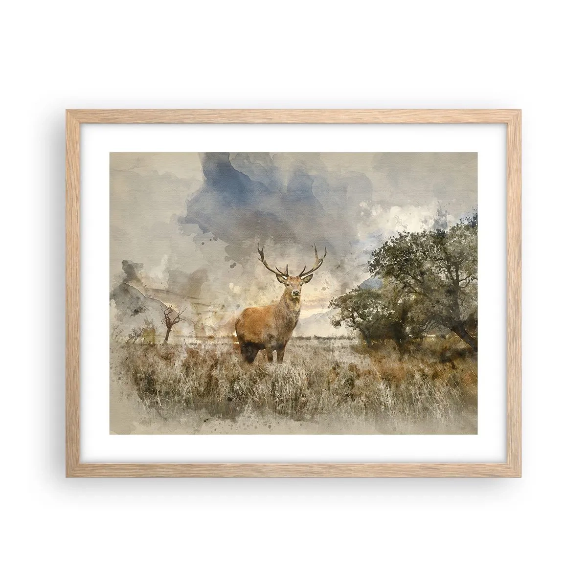 Plakat w ramie jasny dąb - Godność - siła - dostojeństwo - 50x40 cm