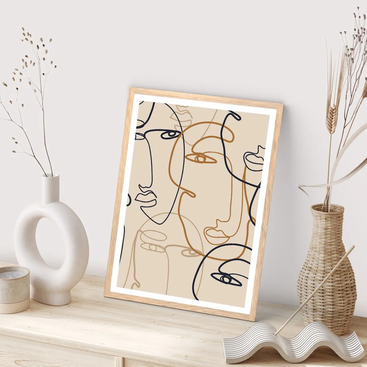 Plakat w ramie jasny dąb - Portret zwielokrotniony - 50x70 cm
