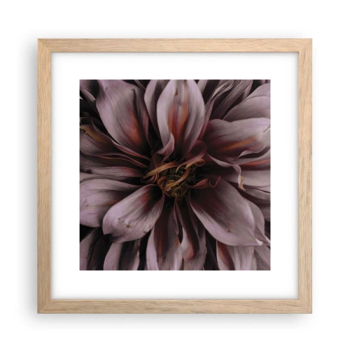 Plakat w ramie jasny dąb - Kwietne serce - 30x30 cm