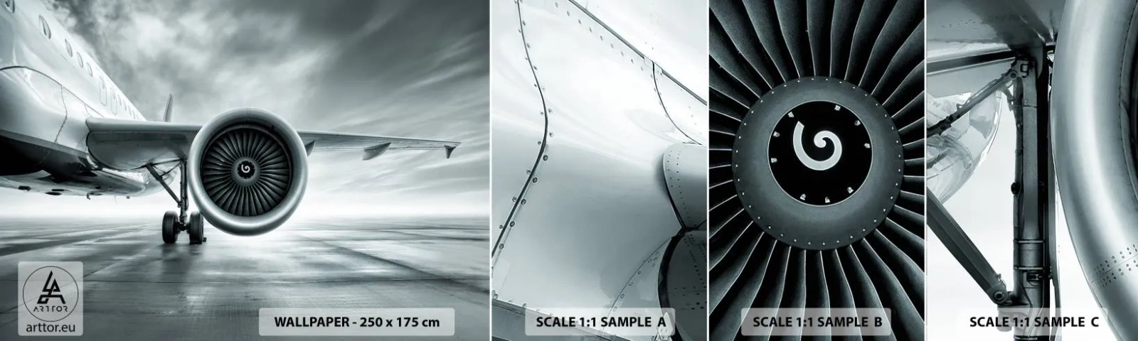 Fototapeta Próbka Samoprzylepna Deluxe Sticker - Jest moc! - Samolot, Podróż, Biznes - 100x30 cm