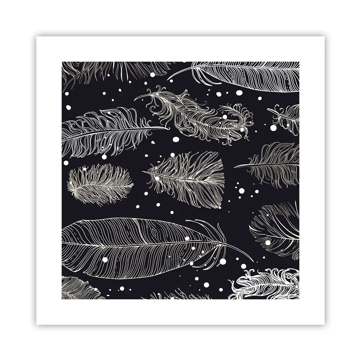 Plakat - Pierzasta koronka - 40x40 cm