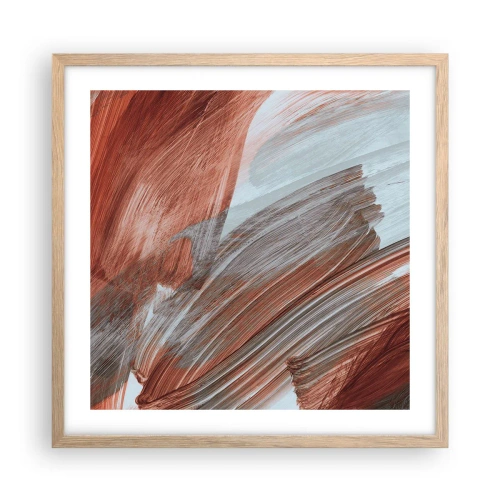 Plakat w ramie jasny dąb - Abstrakcja jesienna i wietrzna - 50x50 cm