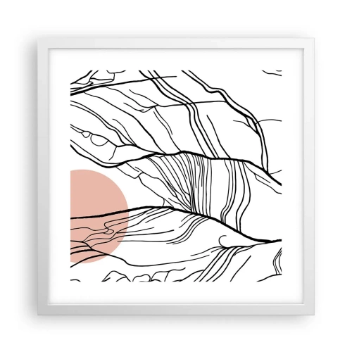 Plakat w białej ramie - W sieci gałązek - 40x40 cm