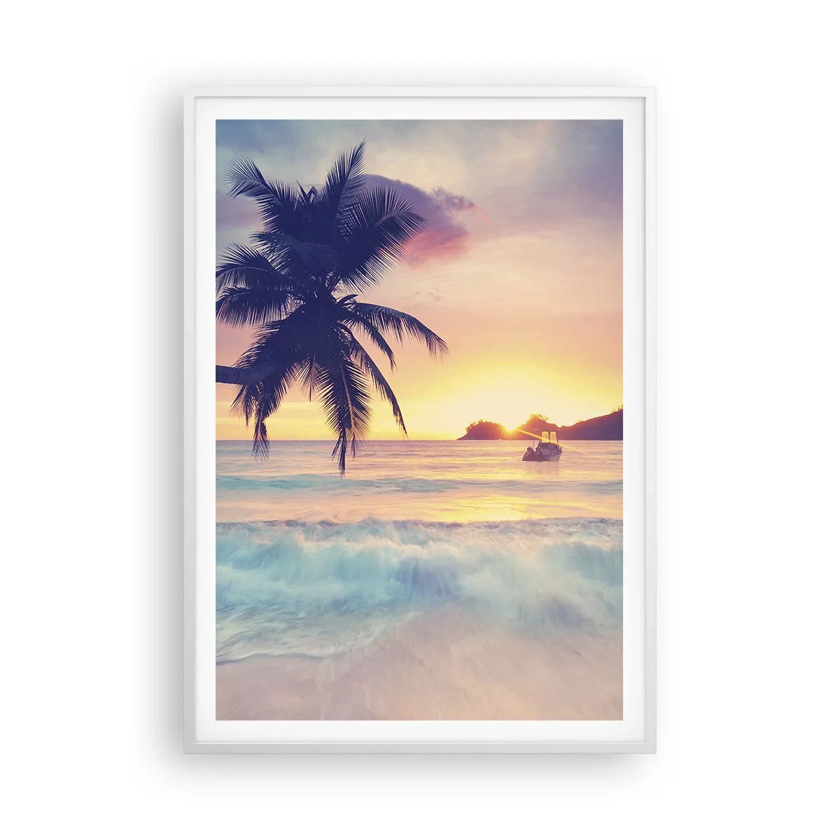 Plakat w białej ramie - Wieczór w zatoce - 70x100 cm