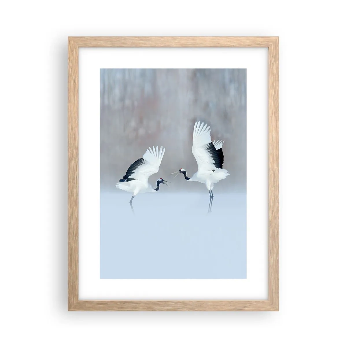 Plakat w ramie jasny dąb - Taniec we mgle - 30x40 cm