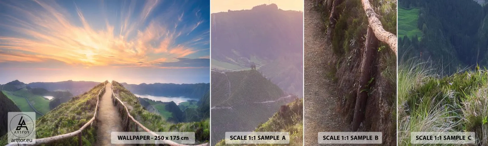 Fototapeta Próbka Standard Eco - Blisko nieba - Krajobraz Górski, Natura, Zachód Słońca - 100x30 cm