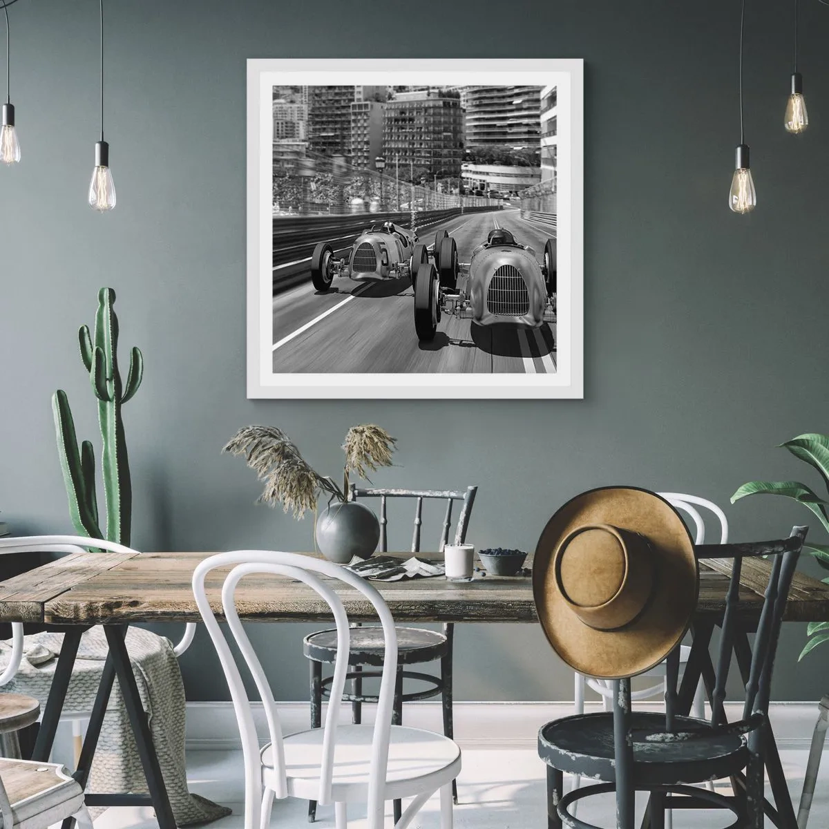 Plakat w białej ramie - Dawno temu w Monte Carlo - 40x40 cm