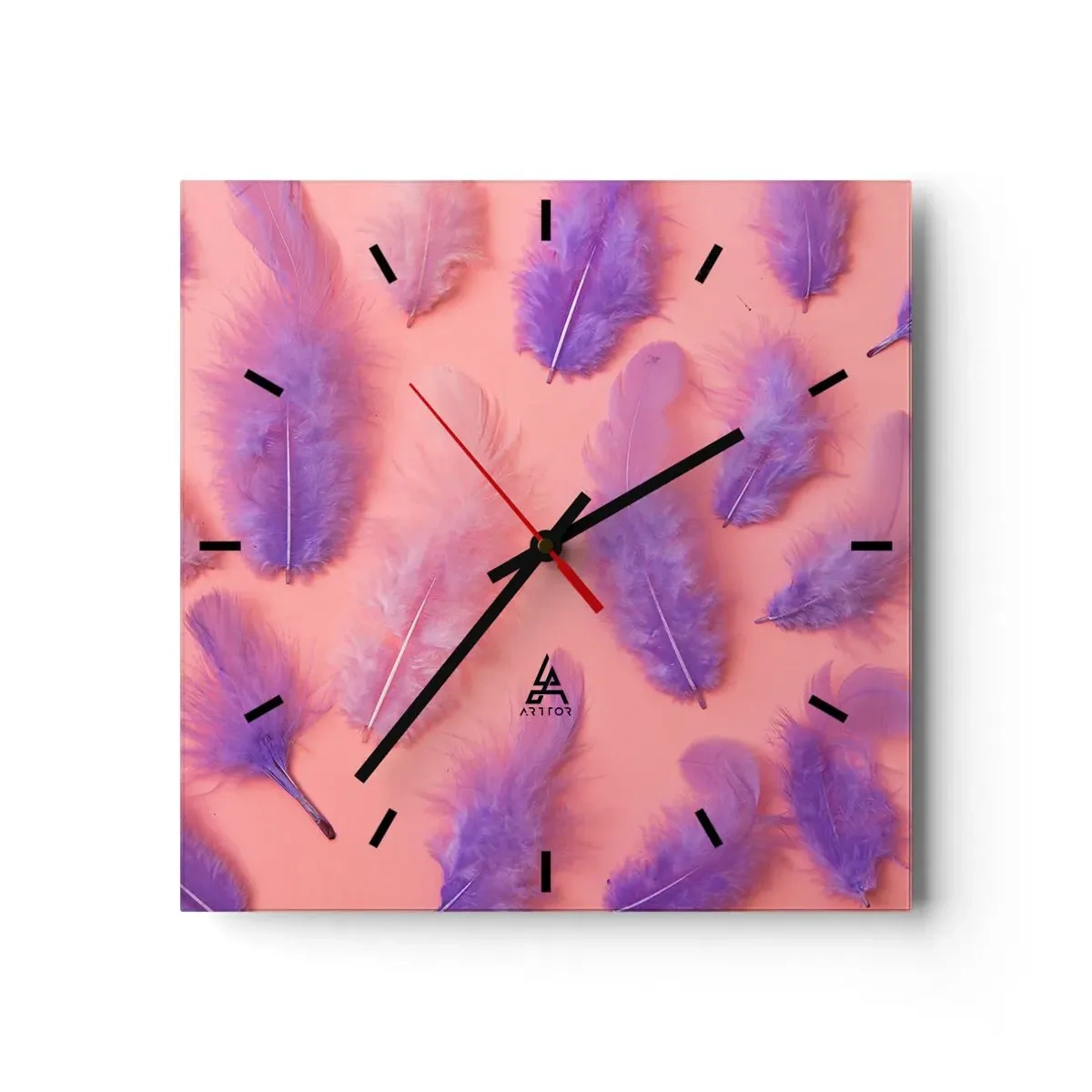 Zegar ścienny - Liliowy ptak pragnienia - 30x30 cm
