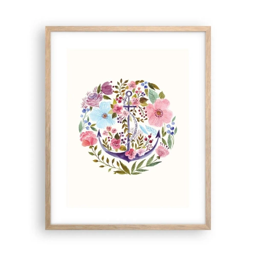 Plakat w ramie jasny dąb - Dobry sen żeglarza - 40x50 cm