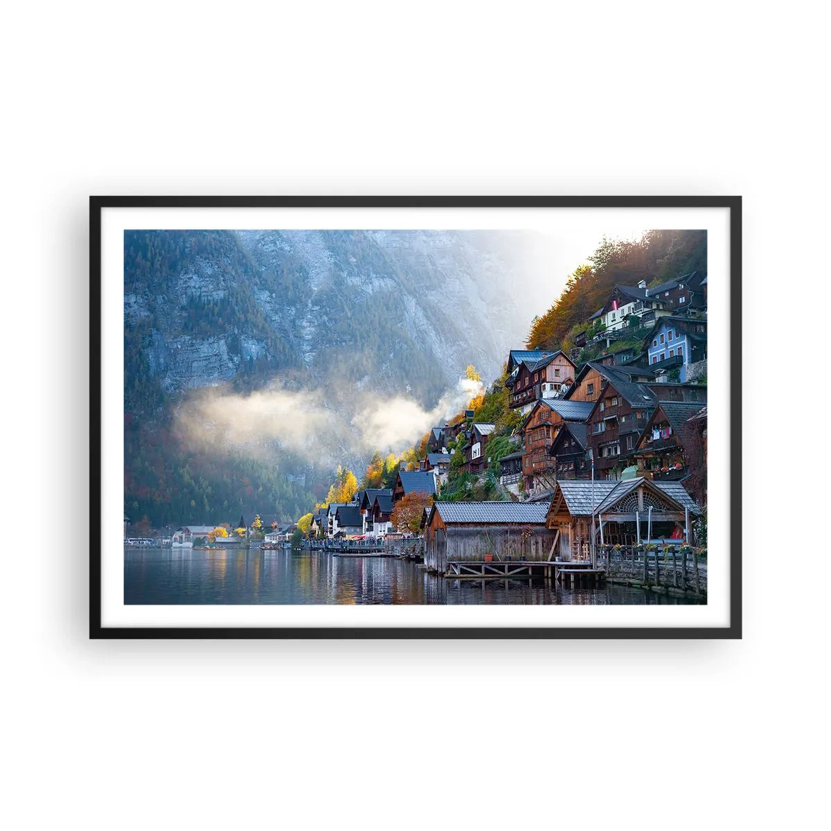 Plakat w czarnej ramie - Alpejskie klimaty - 91x61 cm