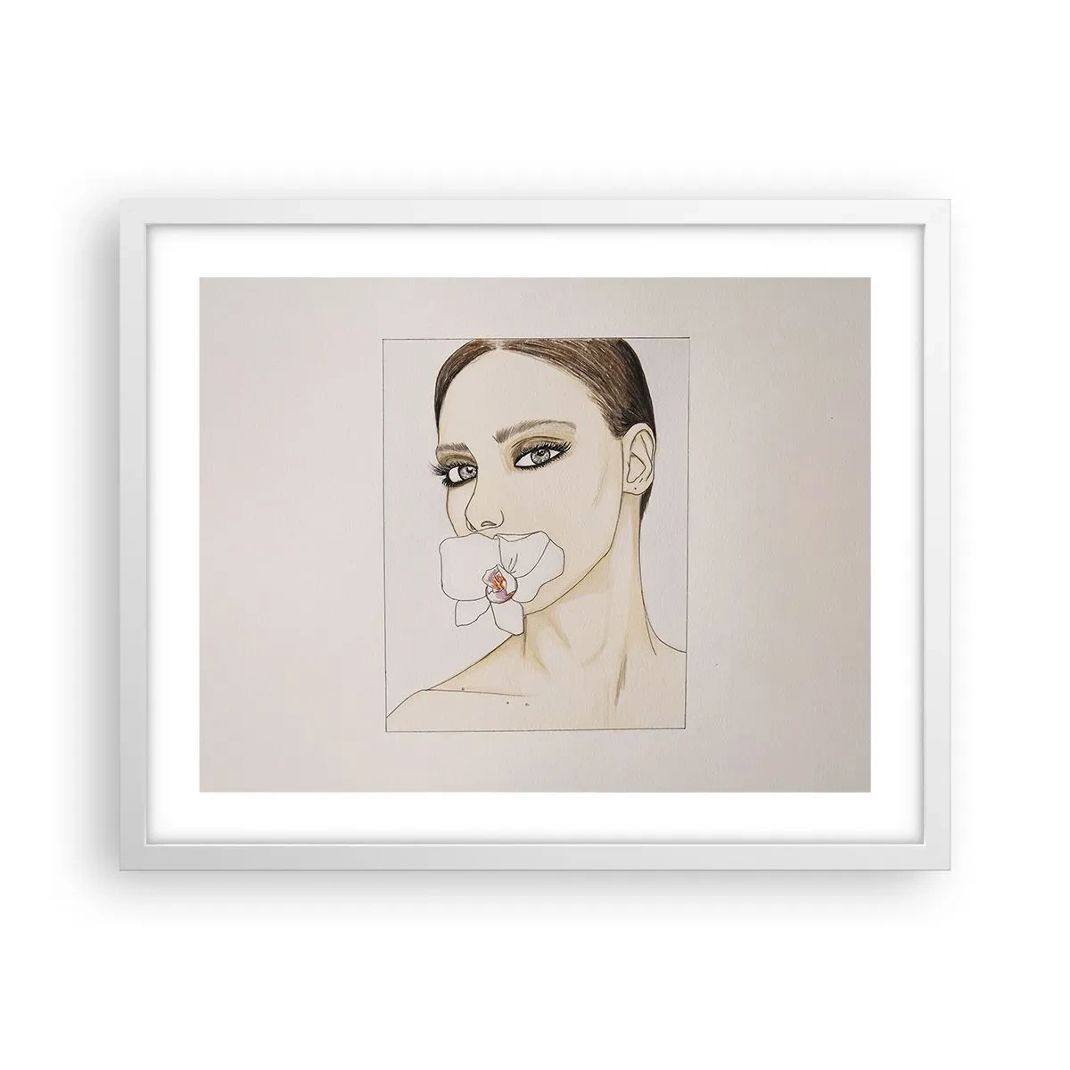 Plakat w białej ramie - Symbol elegancji i piękna - 50x40 cm