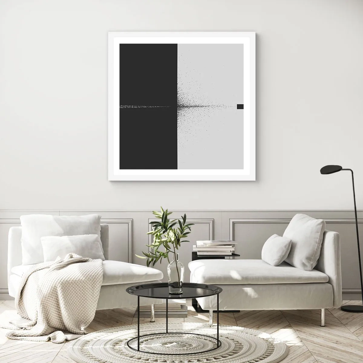 Plakat w białej ramie - Prosto do celu - 60x60 cm