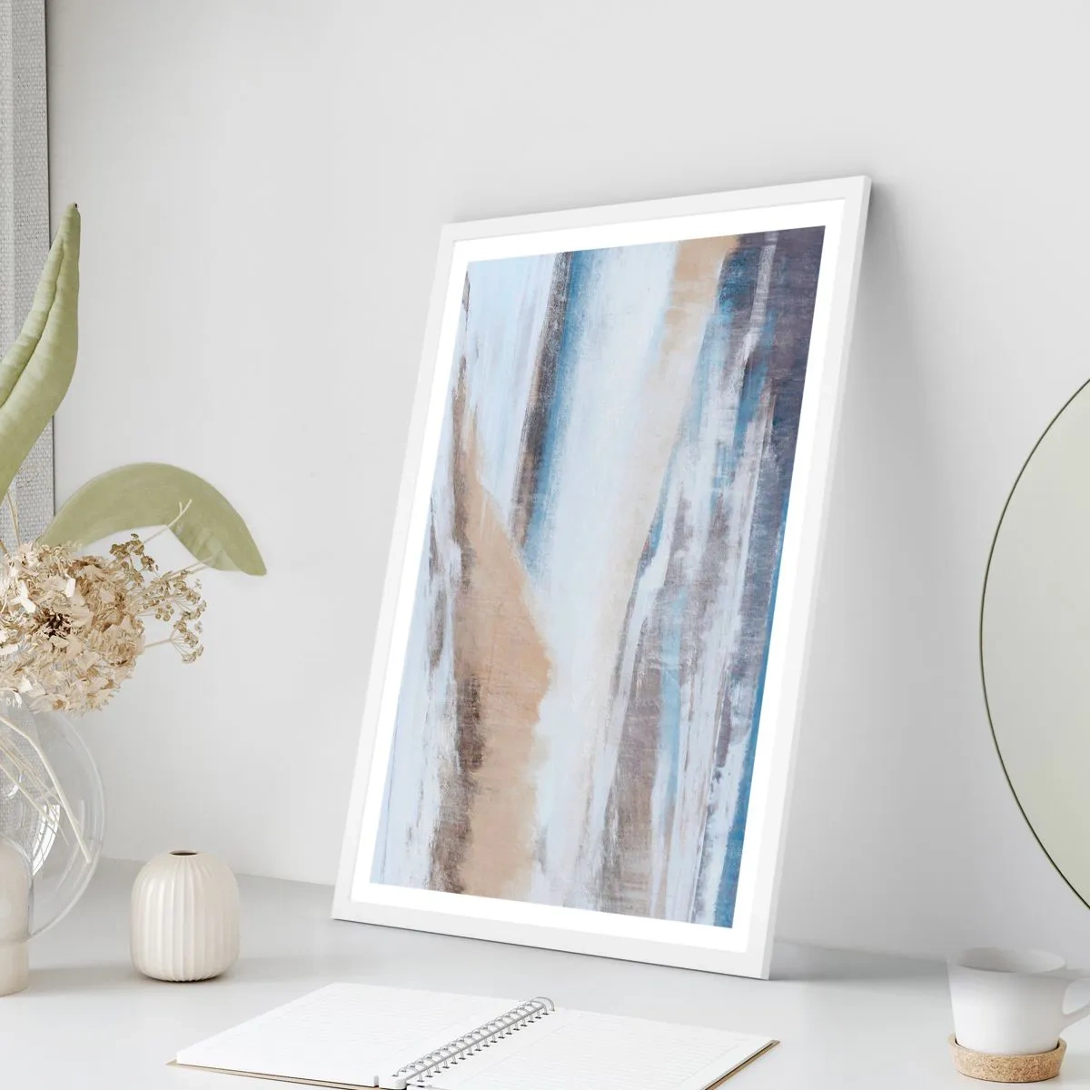 Plakat w białej ramie - Zimowa kompozycja - 70x100 cm
