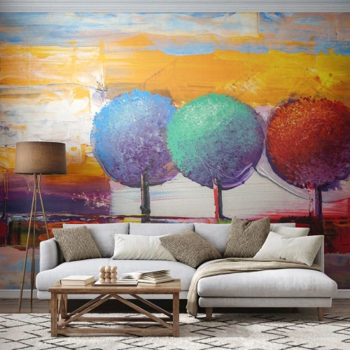 Fototapeta Samoprzylepna Deluxe Sticker - Do trzech razy sztuka - Krajobraz, Drzewa, Sztuka - 250x175 cm