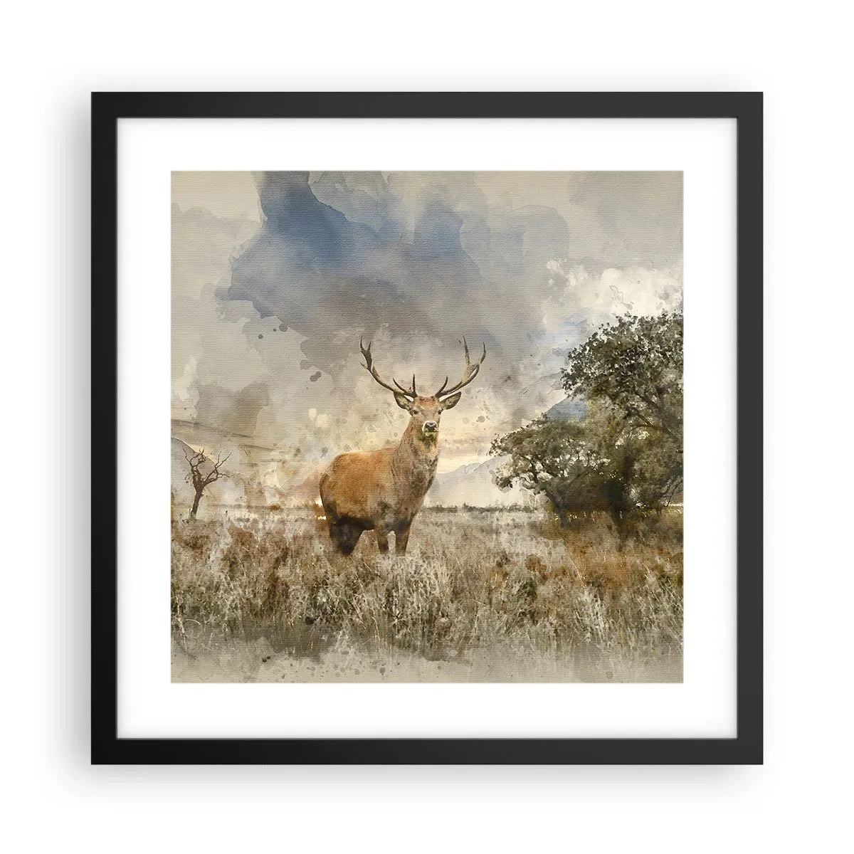 Plakat w czarnej ramie - Godność - siła - dostojeństwo - 40x40 cm