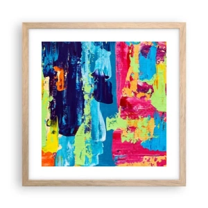 Plakat w ramie jasny dąb - Życie jest piękne! - 40x40 cm