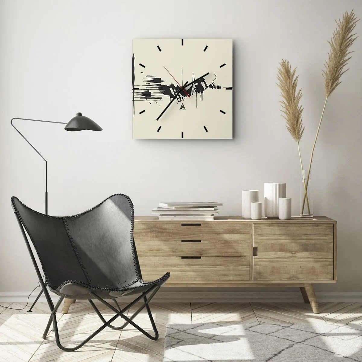 Zegar ścienny - Abstrakcja pośpieszna - 30x30 cm