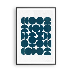 Plakat w czarnej ramie - Koła i półkola - 70x100 cm