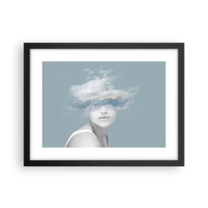 Plakat w czarnej ramie - Z głową w chmurach - 40x30 cm