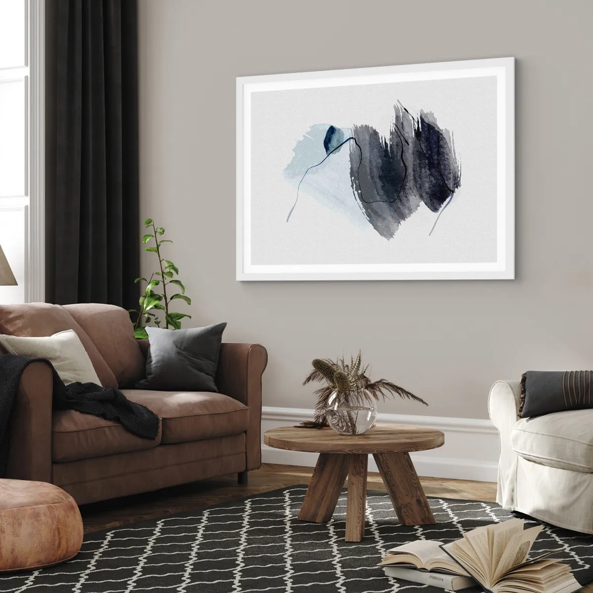 Plakat w białej ramie - Intensywność i ruch - 40x30 cm
