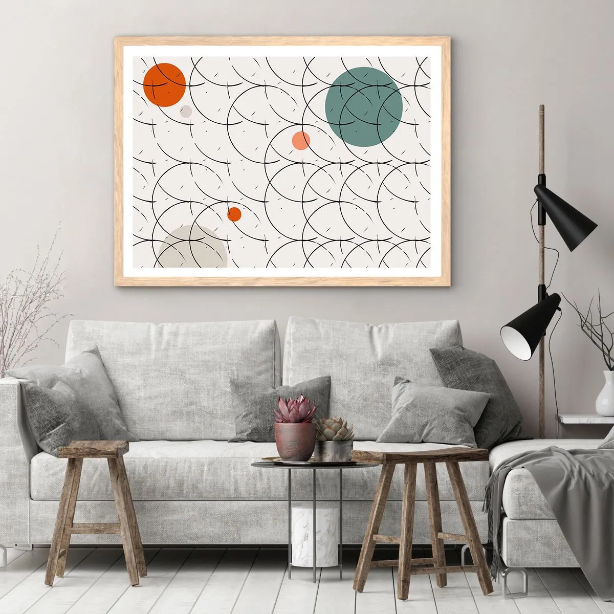 Plakat w ramie jasny dąb - W pop-artowym duchu - 70x50 cm