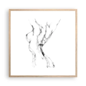 Plakat w ramie jasny dąb - Piękna i silna - 60x60 cm