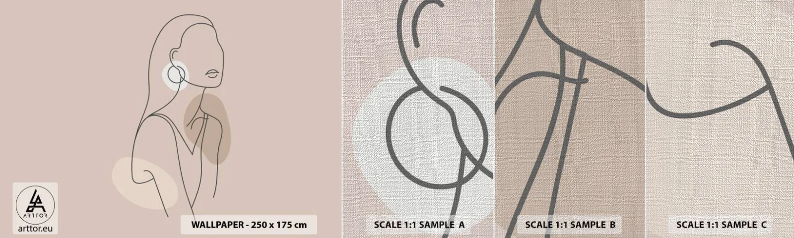 Fototapeta Próbka Premium Canvas - Ikona dziewczęcości - Abstrakcja, Kobieta, Grafika - 100x30 cm