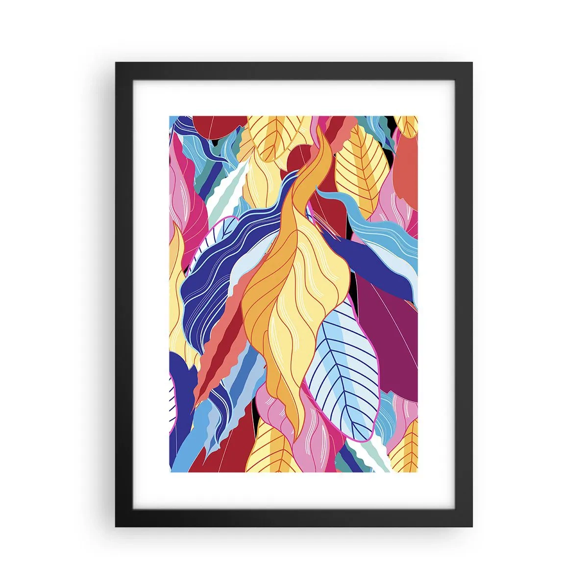 Plakat w czarnej ramie - Kolorowy bałagan - 30x40 cm