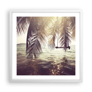 Plakat w białej ramie - Można bujać w obłokach do woli - 50x50 cm