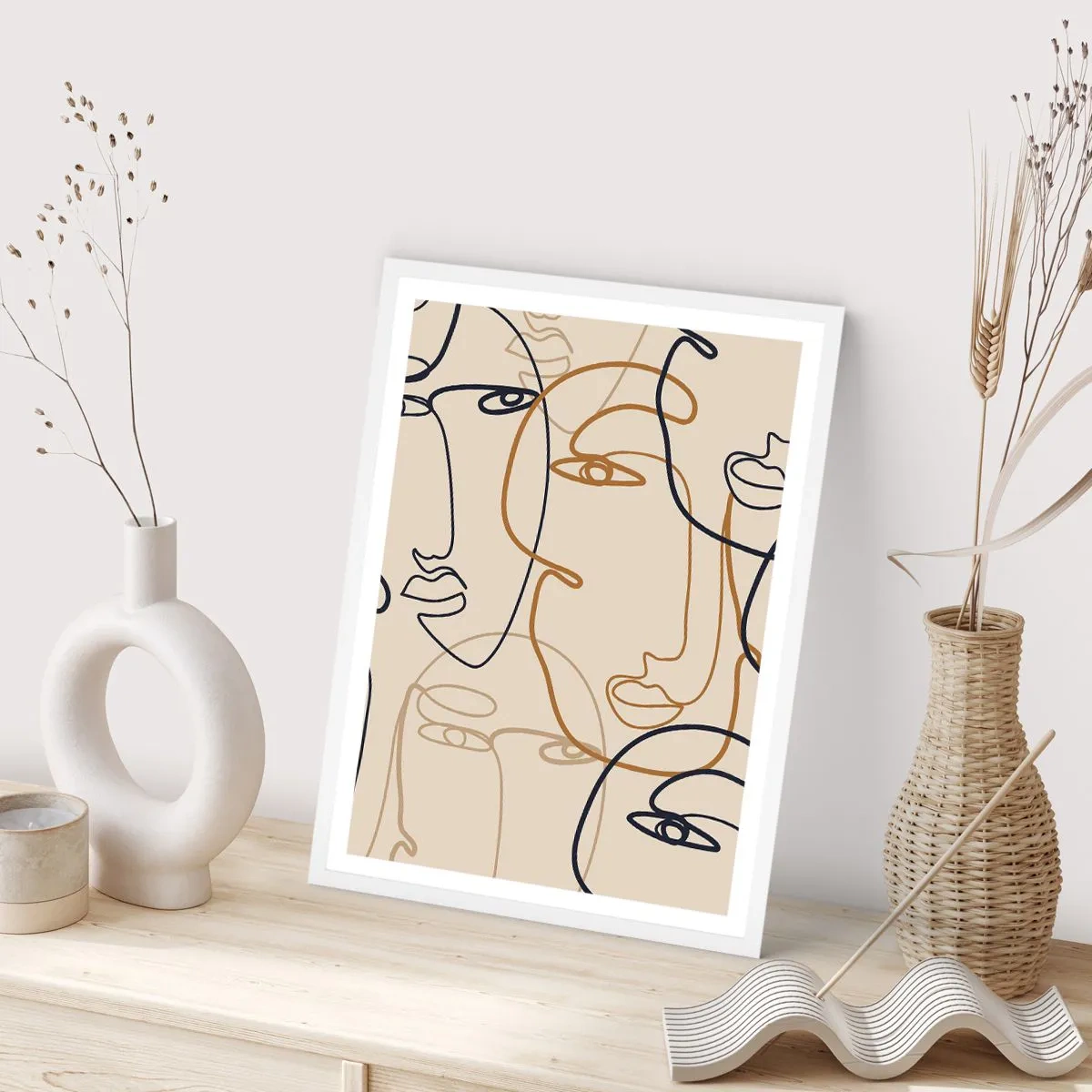 Plakat w białej ramie - Portret zwielokrotniony - 70x100 cm