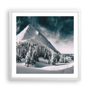 Plakat w białej ramie - Kraina śniegu i lodu - 50x50 cm
