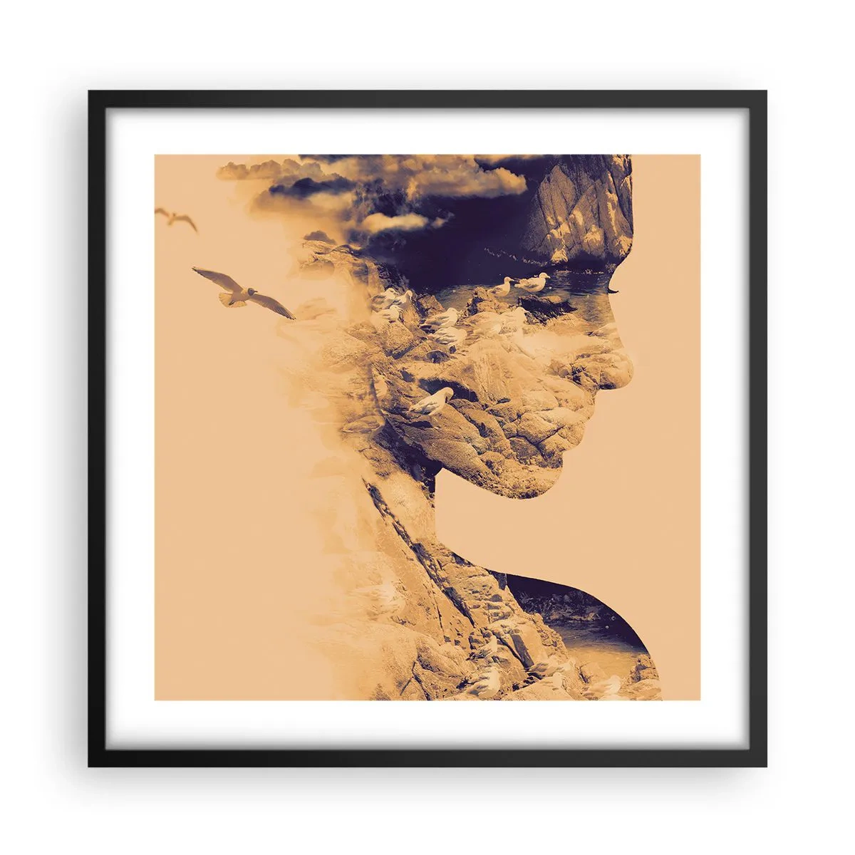 Plakat w czarnej ramie - Piękna z natury - 50x50 cm