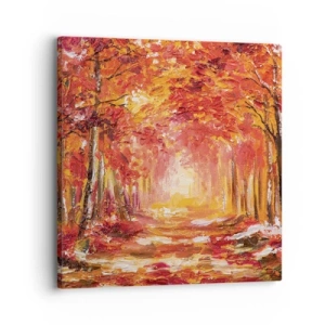 Obraz na płótnie - Miedziany las - 30x30 cm
