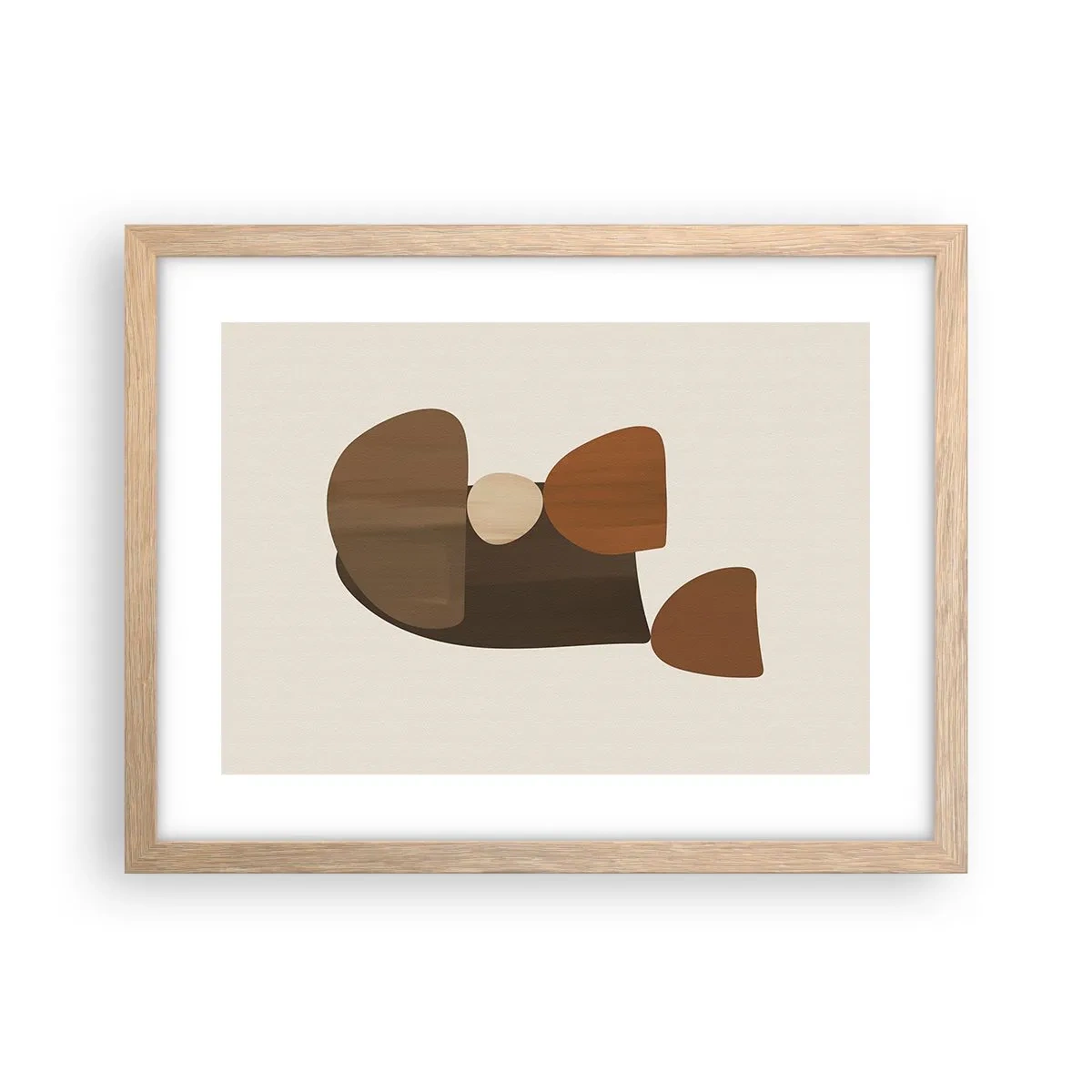 Plakat w ramie jasny dąb - Kompozycja w brązie - 40x30 cm