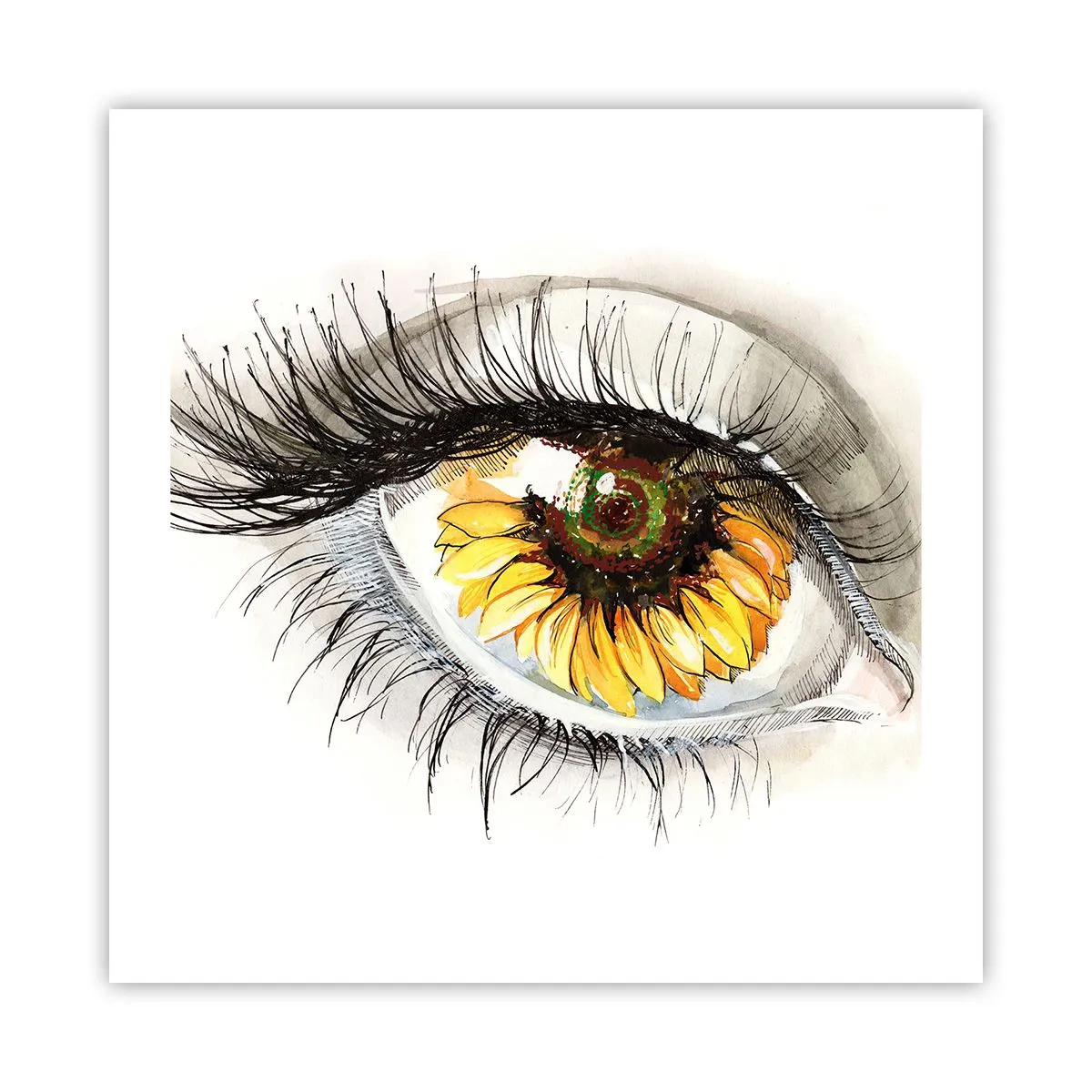 Plakat - Spojrzenie gorące jak lato - 50x50 cm