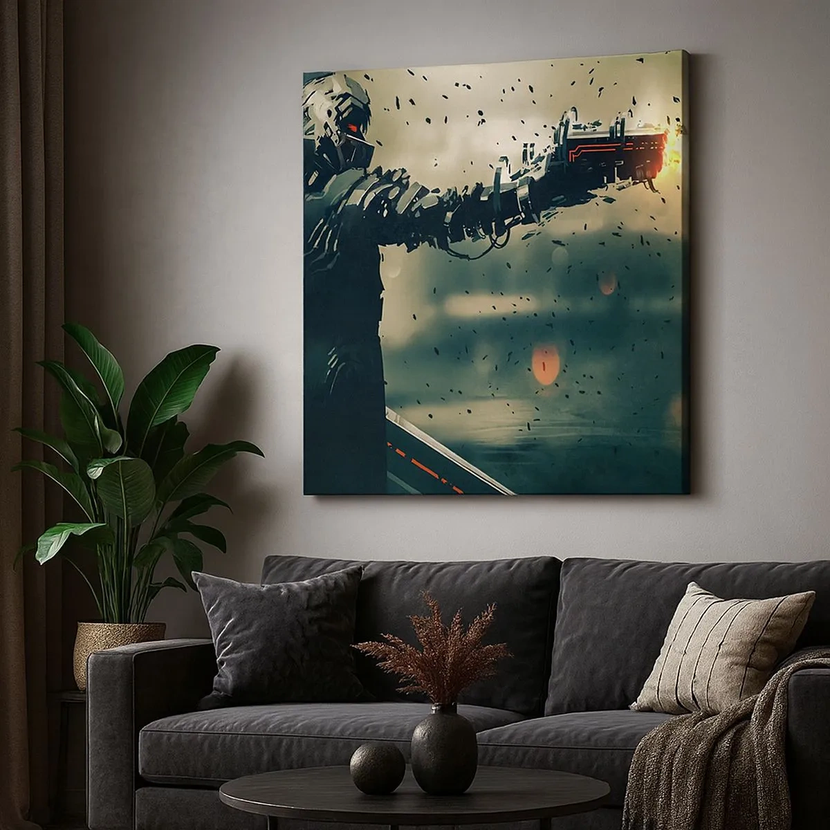 Obraz na płótnie - Zabójcza broń - twój własny Terminator - 30x30 cm