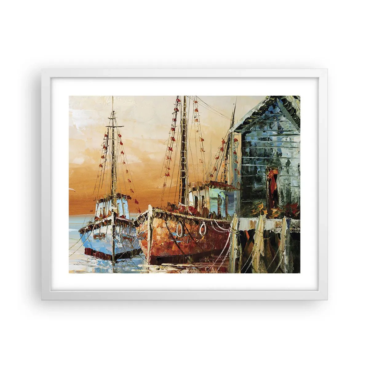Plakat w białej ramie - Spokojny powrót - 50x40 cm