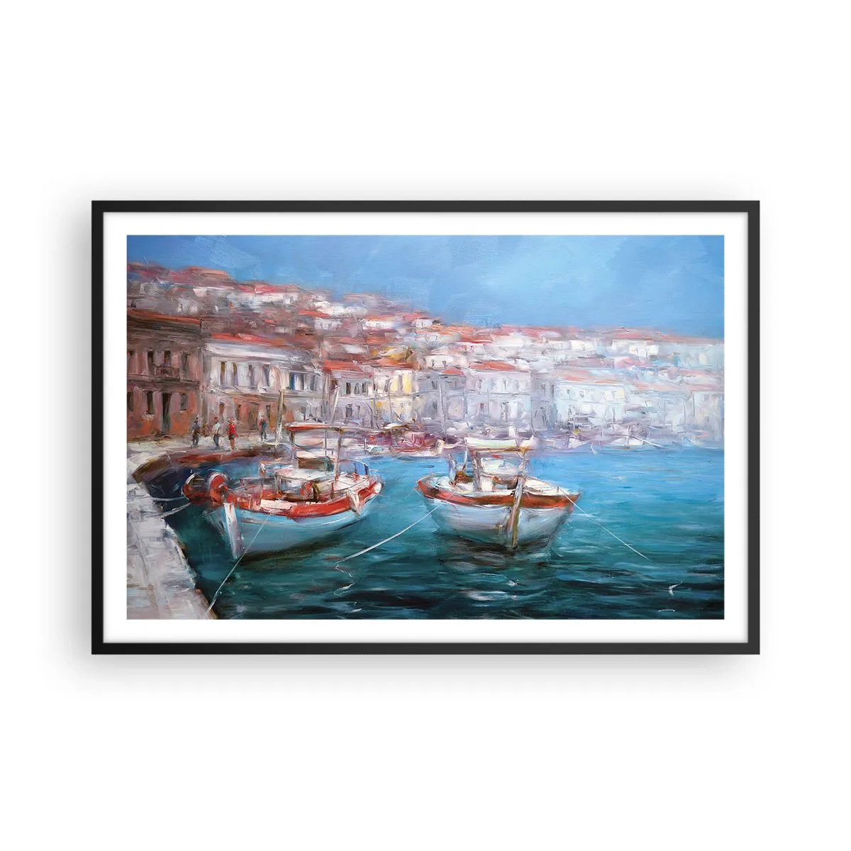 Plakat w czarnej ramie - Włoska zatoka - 91x61 cm