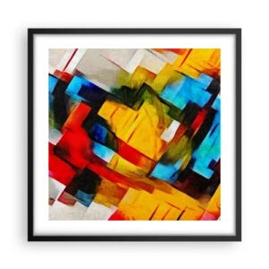 Plakat w czarnej ramie - Różnobarwny przekładaniec - 50x50 cm
