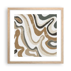 Plakat w ramie jasny dąb - Meandry barw ziemi - 40x40 cm