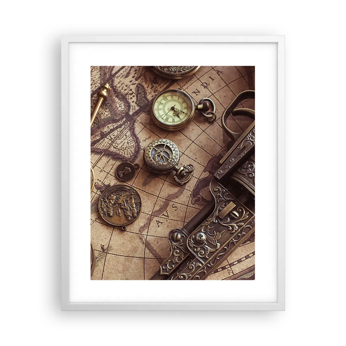 Plakat w białej ramie - Przygoda wzywa - 40x50 cm