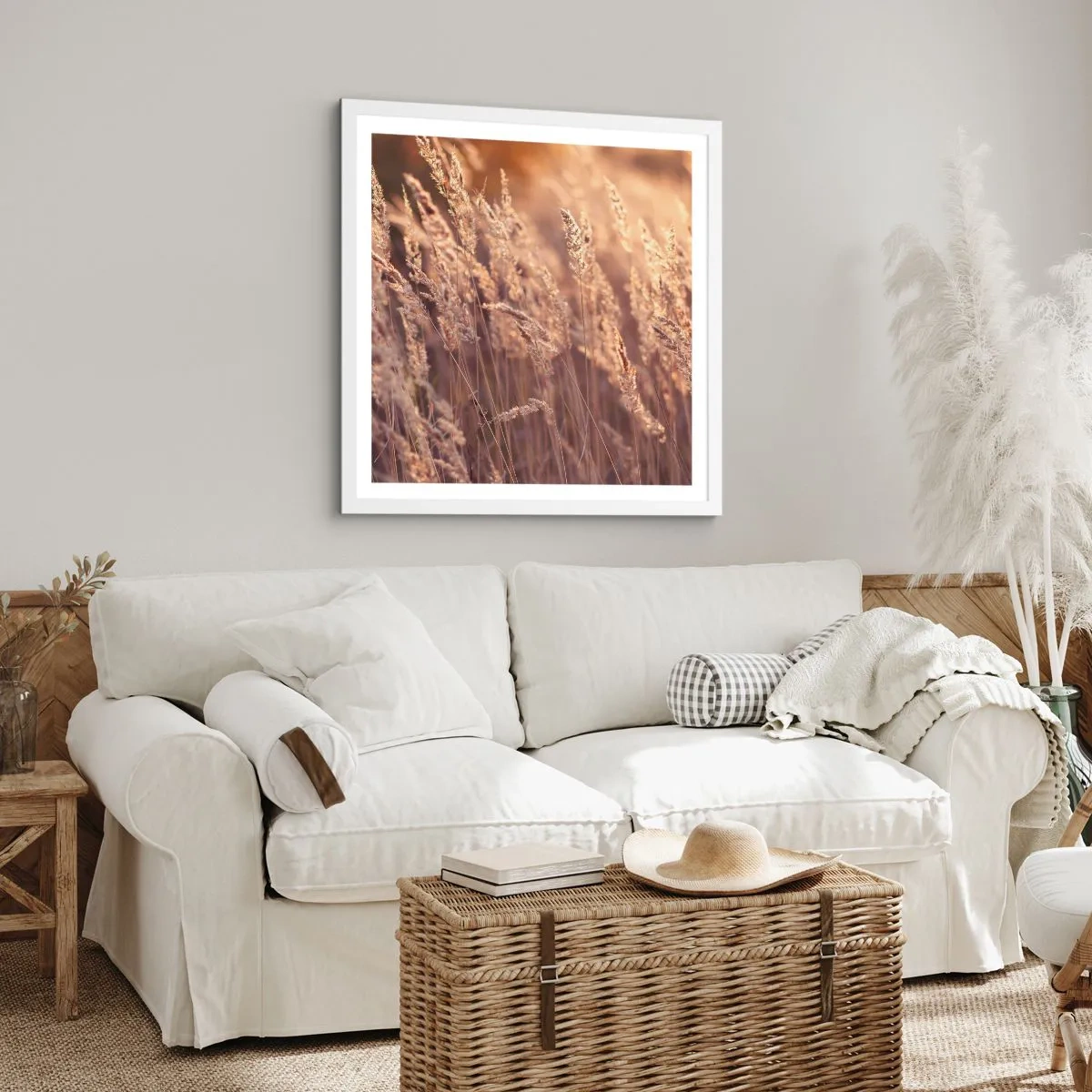 Plakat w białej ramie - Gotowe na powitanie jesieni - 30x30 cm